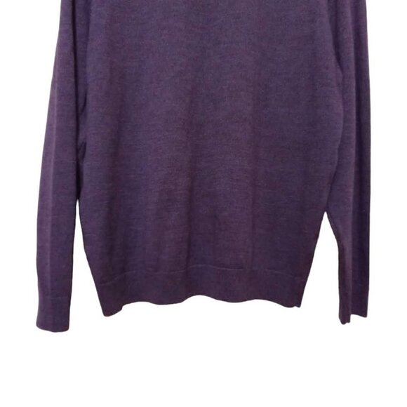 TURNBURY Purple Extra Fine Merino Wool V-Neck Long Sleeve Sweater Sz L - Picture 5 of 8